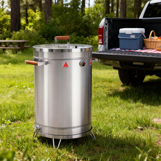 31" X 18" Silver Stainless Steel Portable Smoker Barrel HomeRoots