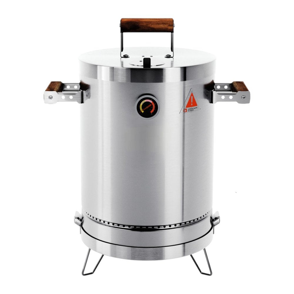 17" X 10" Silver Stainless Steel Portable Smoker Barrel — view 3