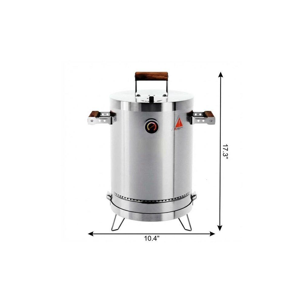 17" X 10" Silver Stainless Steel Portable Smoker Barrel — view 6