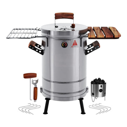 19" X 12" Silver Stainless Steel Portable Smoker Barrel HomeRoots