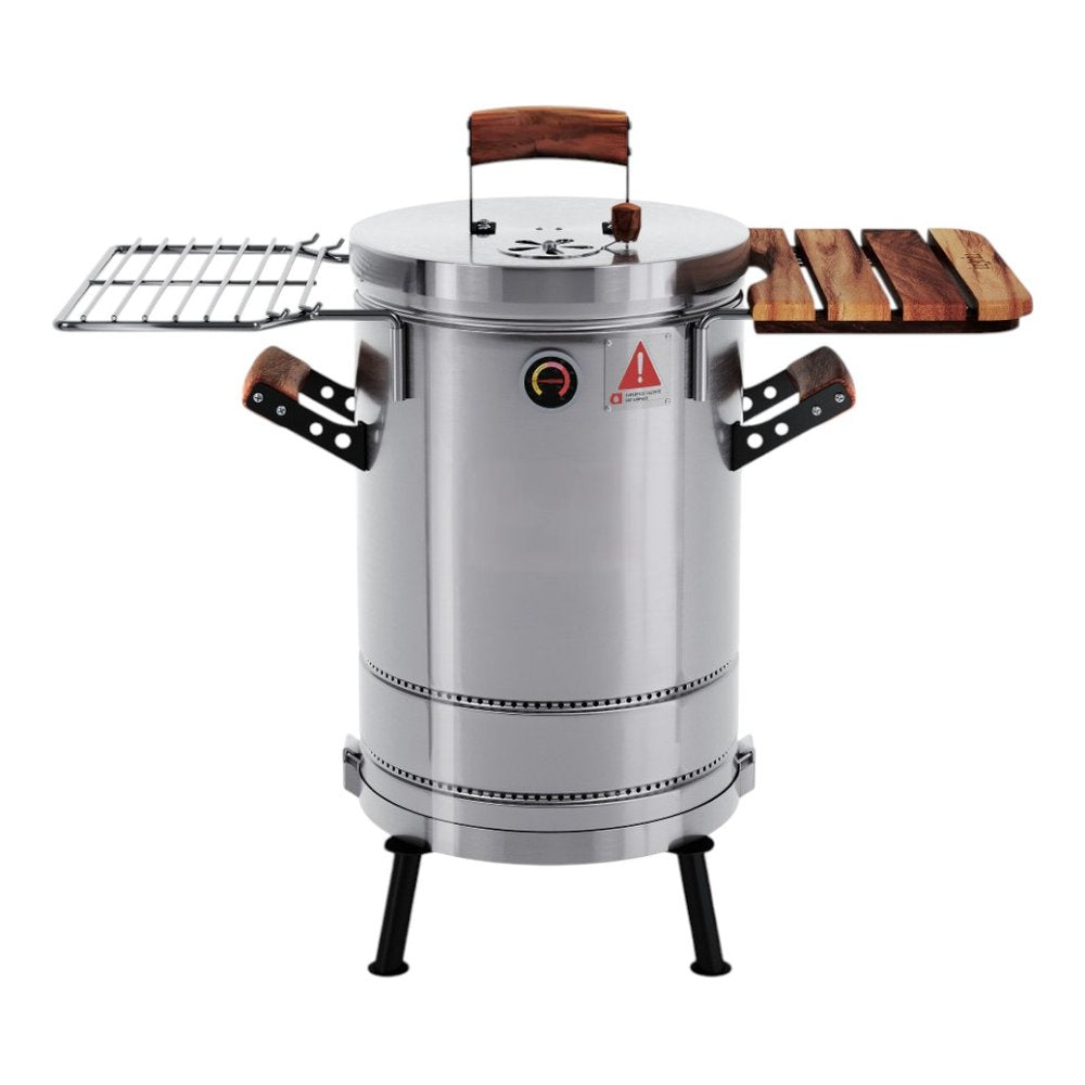 19" X 12" Silver Stainless Steel Portable Smoker Barrel — view 3