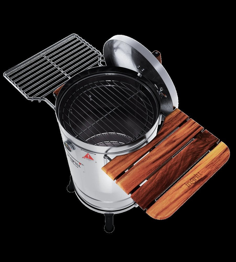19" X 12" Silver Stainless Steel Portable Smoker Barrel — view 4