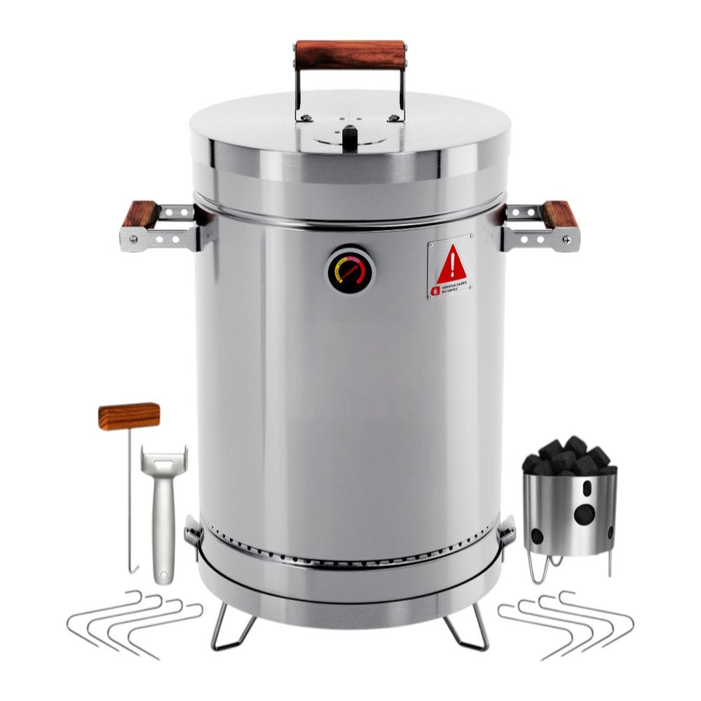 18" X 12" Silver Stainless Steel Portable Smoker Barrel — view 2