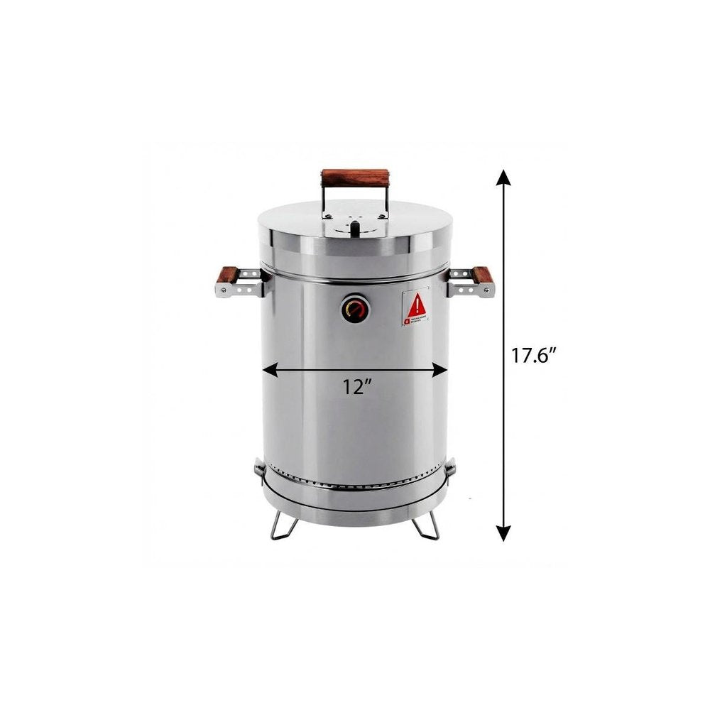18" X 12" Silver Stainless Steel Portable Smoker Barrel HomeRoots