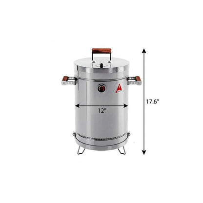 18" X 12" Silver Stainless Steel Portable Smoker Barrel HomeRoots
