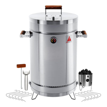 25" X 14" Silver Stainless Steel Portable Smoker Barrel HomeRoots