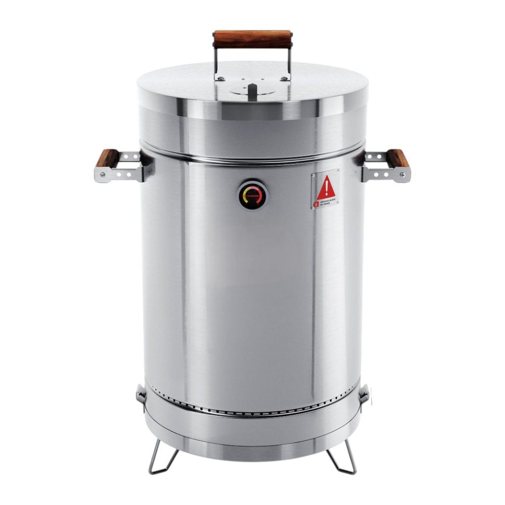 25" X 14" Silver Stainless Steel Portable Smoker Barrel — view 2
