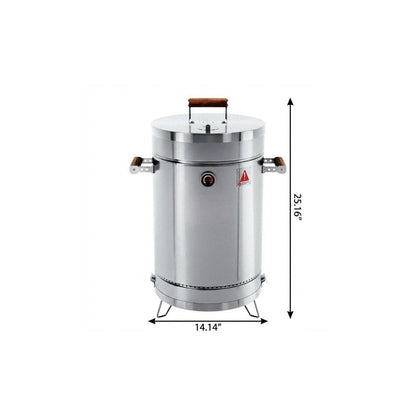 25" X 14" Silver Stainless Steel Portable Smoker Barrel HomeRoots