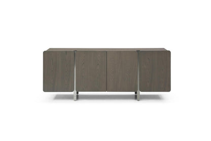 79" Light Gray Wood Sideboard With Four Doors HomeRoots