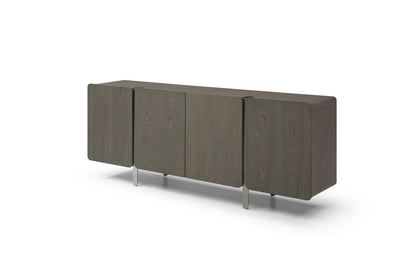 79" Light Gray Wood Sideboard With Four Doors HomeRoots