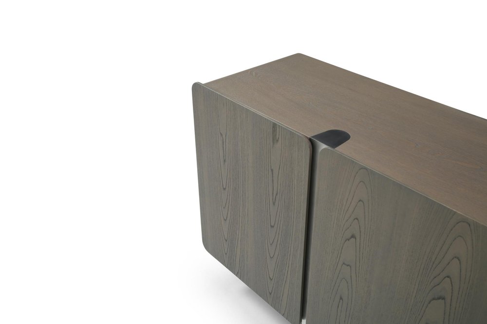 79" Light Gray Wood Sideboard With Four Doors HomeRoots