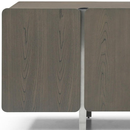 79" Light Gray Wood Sideboard With Four Doors HomeRoots