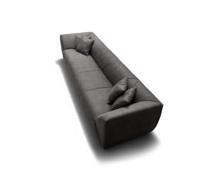 126" Dark Gray Nubuck Leather Sofa HomeRoots