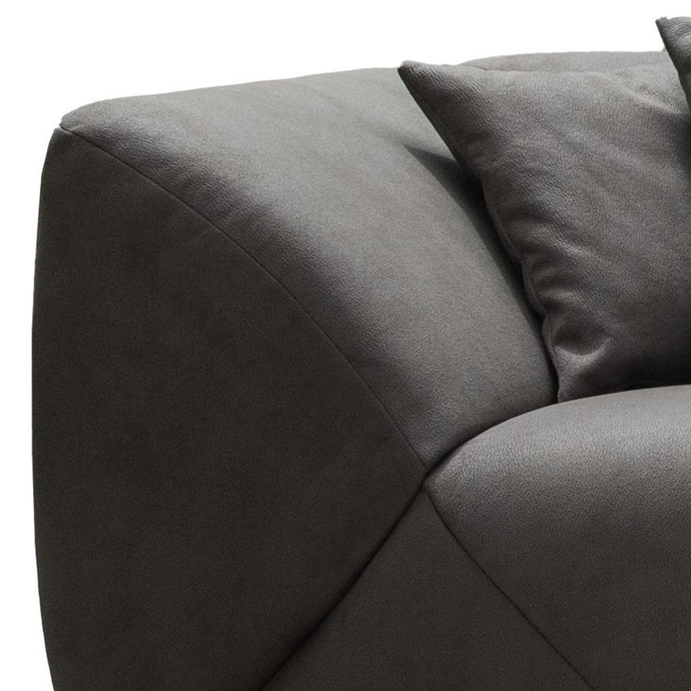 126" Dark Gray Nubuck Leather Sofa HomeRoots