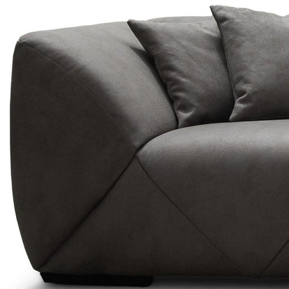 126" Dark Gray Nubuck Leather Sofa HomeRoots