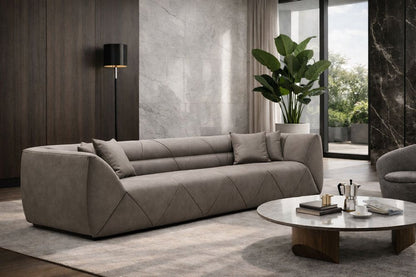 126" Dark Gray Nubuck Leather Sofa HomeRoots