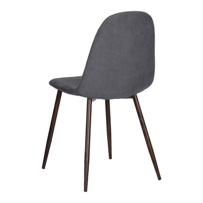 Set of Four Gray and Brown Fabric and Steel Dining Side Chairs HomeRoots