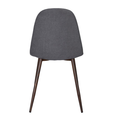 Set of Four Gray and Brown Fabric and Steel Dining Side Chairs HomeRoots