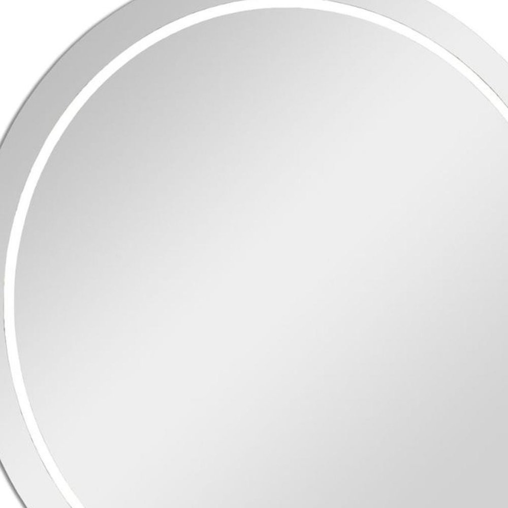39" Clear Round Lighted Frameless Bathroom Vanity Mirror — view 3
