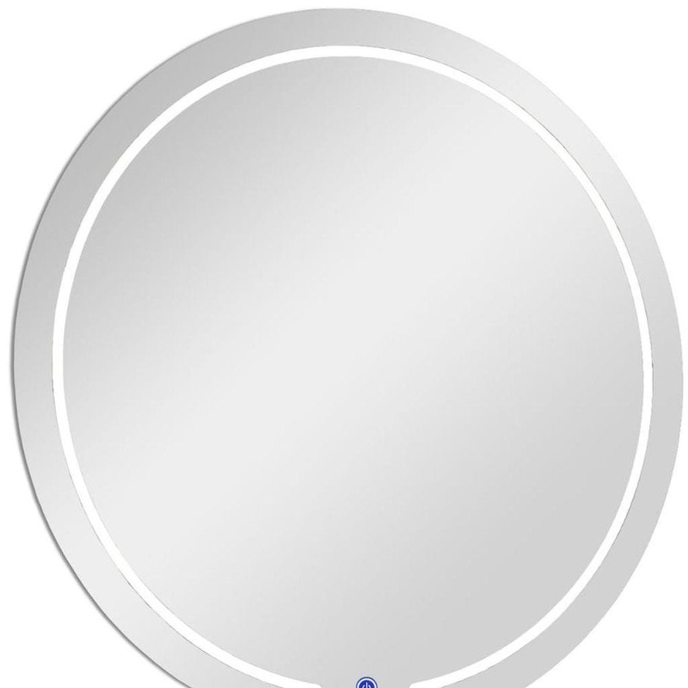 39" Clear Round Lighted Frameless Bathroom Vanity Mirror — view 4
