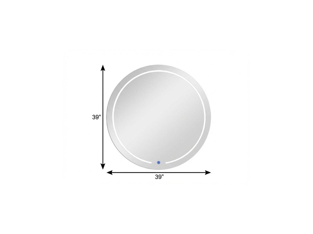 39" Clear Round Lighted Frameless Bathroom Vanity Mirror — view 5
