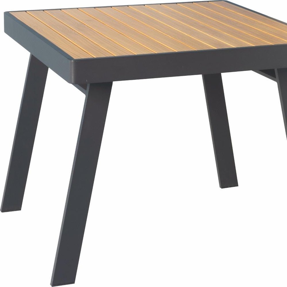 Five Piece Brown Square Metal Dining Set with Four Chairs — view 4