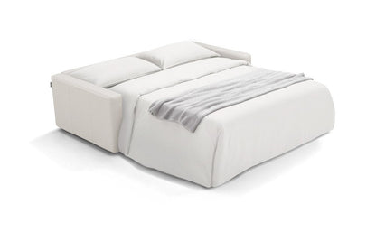 81" White Leather Sleeper Sofa