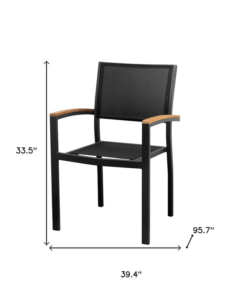 Nine Piece Brown and Black Solid Wood Dining Set with Eight Chairs HomeRoots