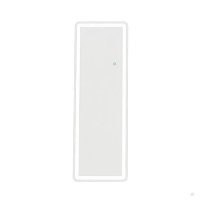 60" X 16" Silver Glass Lighted Wall Mounted Leaning And Freestanding Framed Full Length Mirror