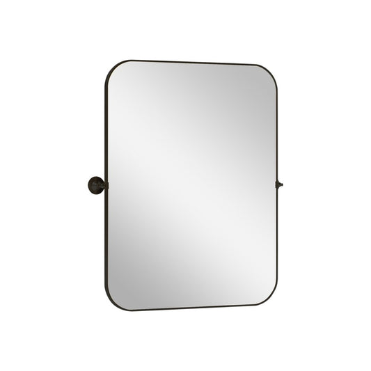 36" X 24" Black Iron Tilting Framed Bathroom Vanity Mirror