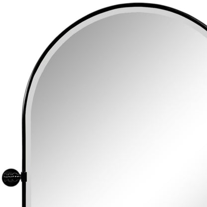31" X 24" Black Iron Arch Tilting Framed Bathroom Vanity Mirror HomeRoots