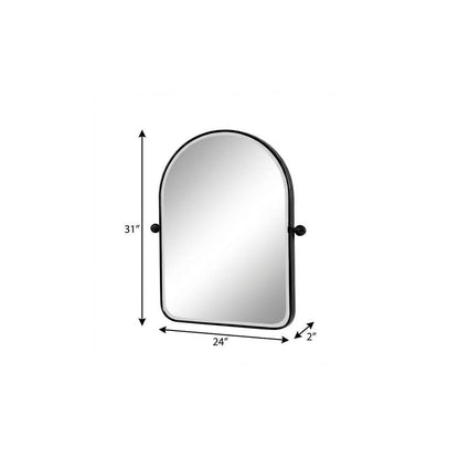 31" X 24" Black Iron Arch Tilting Framed Bathroom Vanity Mirror HomeRoots