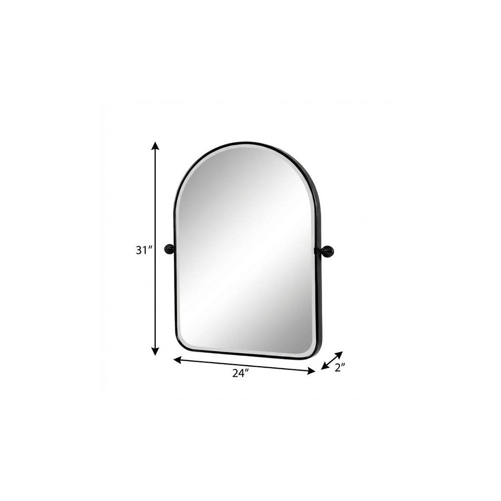 31" X 24" Gold Iron Arch Tilting Framed Bathroom Vanity Mirror — view 5