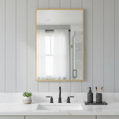 36" Gold Metal Framed Bathroom Vanity Mirror HomeRoots