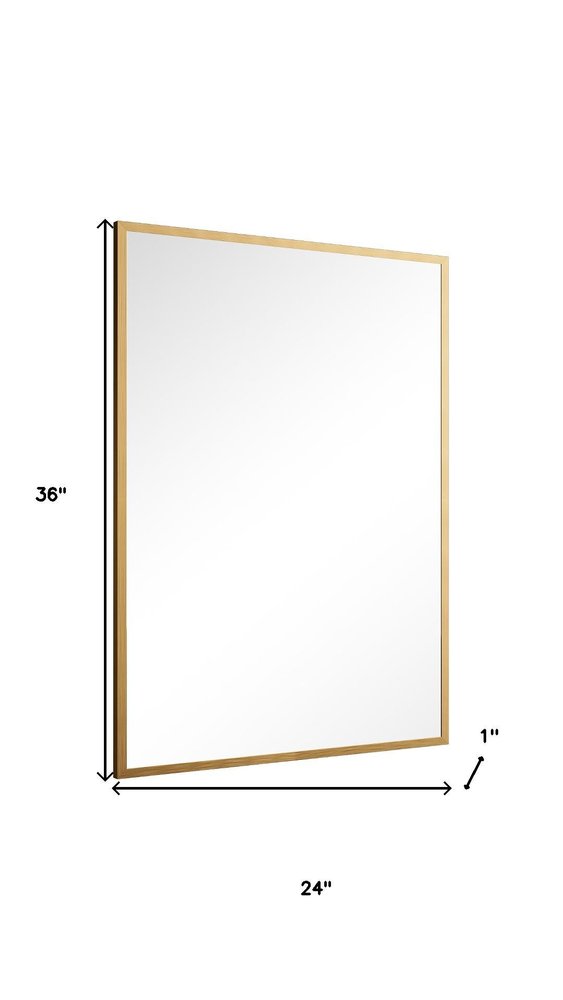 36" Gold Metal Framed Bathroom Vanity Mirror HomeRoots