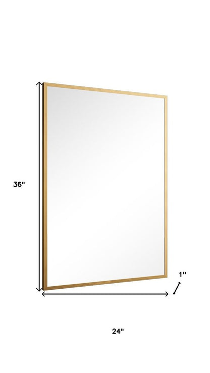 36" Gold Metal Framed Bathroom Vanity Mirror HomeRoots