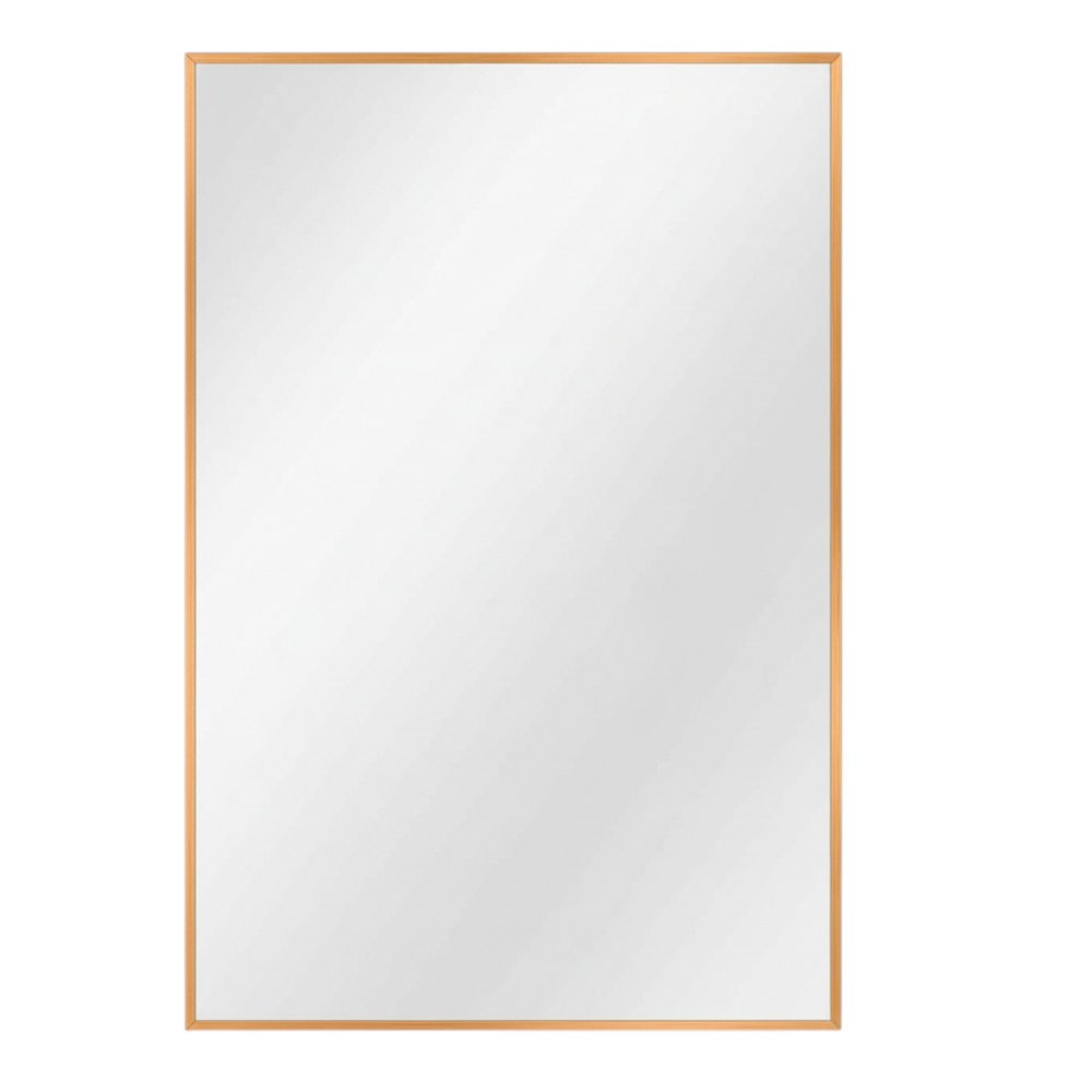 Set of Two Silver Aluminum Framed Bathroom Vanity Mirrors HomeRoots