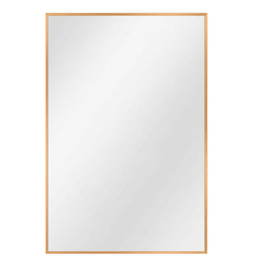 36" X 24" Gold Aluminum Framed Bathroom Vanity Mirror