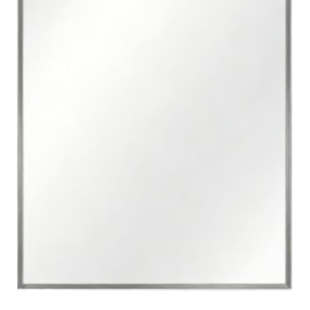 Set of Two Silver Aluminum Framed Bathroom Vanity Mirrors HomeRoots