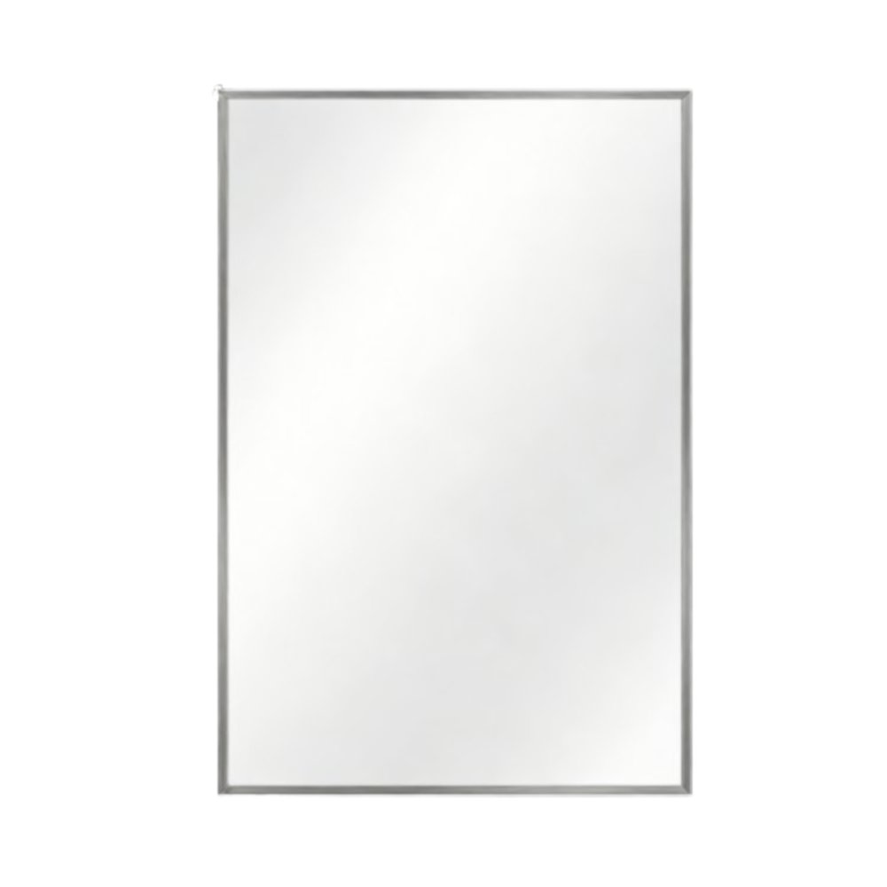 Set of Two Silver Aluminum Framed Bathroom Vanity Mirrors — view 7