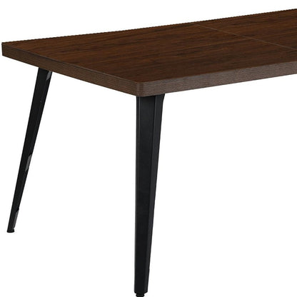 63" Dark Brown and Black Wood and Iron Dining Table HomeRoots