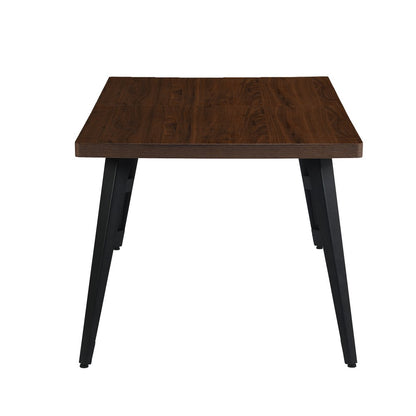63" Dark Brown and Black Wood and Iron Dining Table HomeRoots