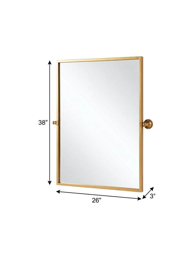 31" X 24" Black Iron Tilting Framed Bathroom Vanity Mirror