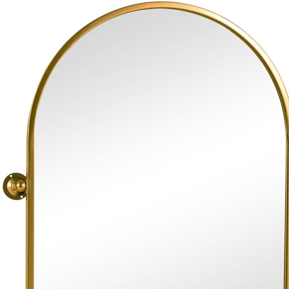 31" X 24" Black Iron Arch Tilting Framed Bathroom Vanity Mirror HomeRoots