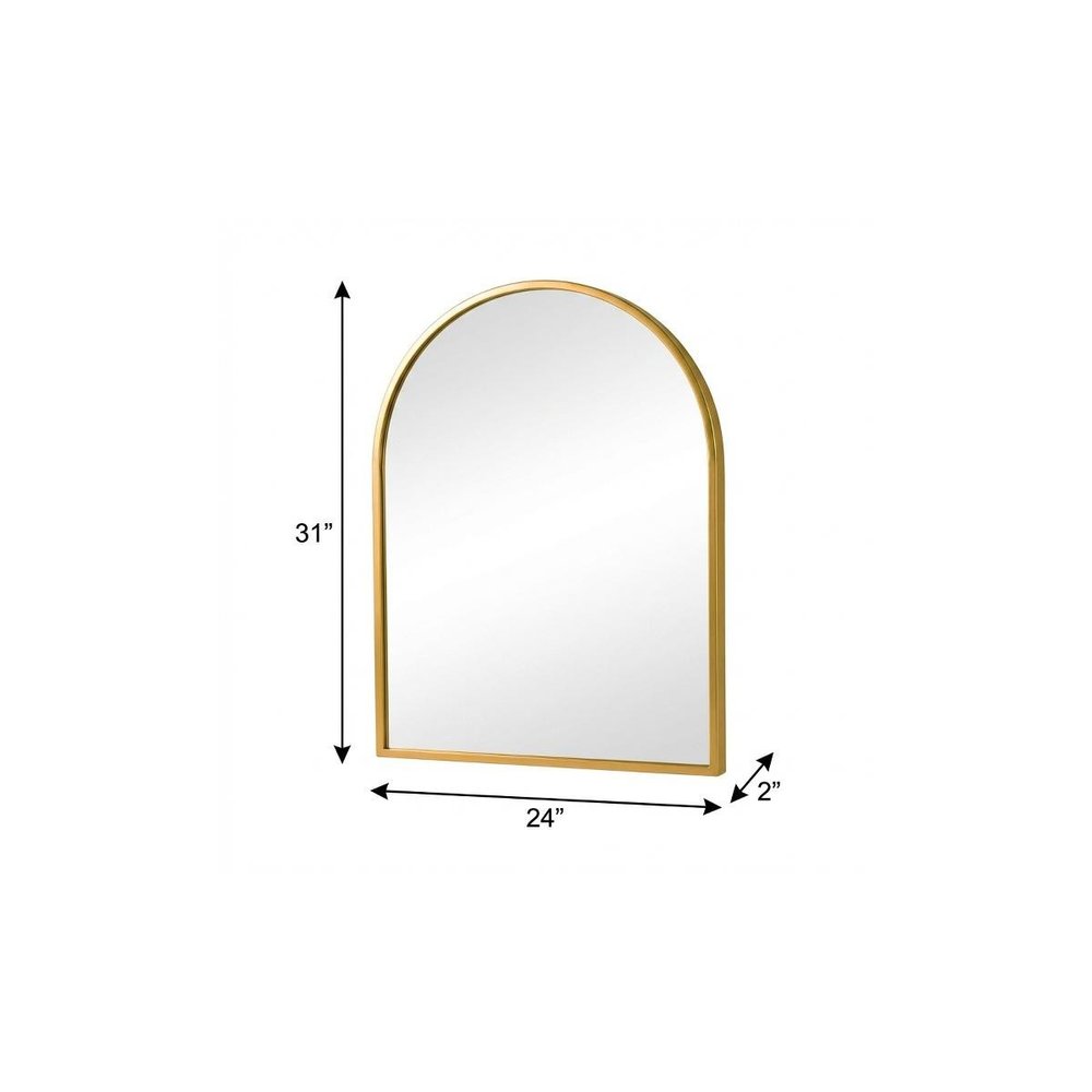 31" X 24" Gold Iron Arch Tilting Framed Bathroom Vanity Mirror — view 9