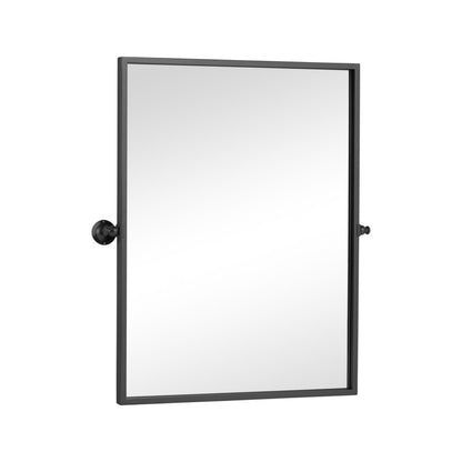 31" X 24" Black Iron Tilting Framed Bathroom Vanity Mirror
