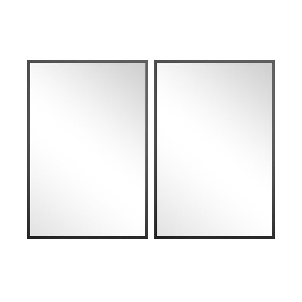 Set of Two Black Metal Framed Bathroom Vanity Mirrors — view 5