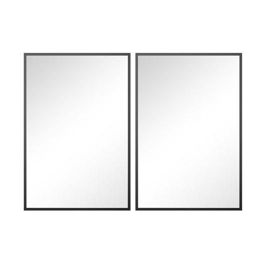 Set of Two Black Metal Framed Bathroom Vanity Mirrors