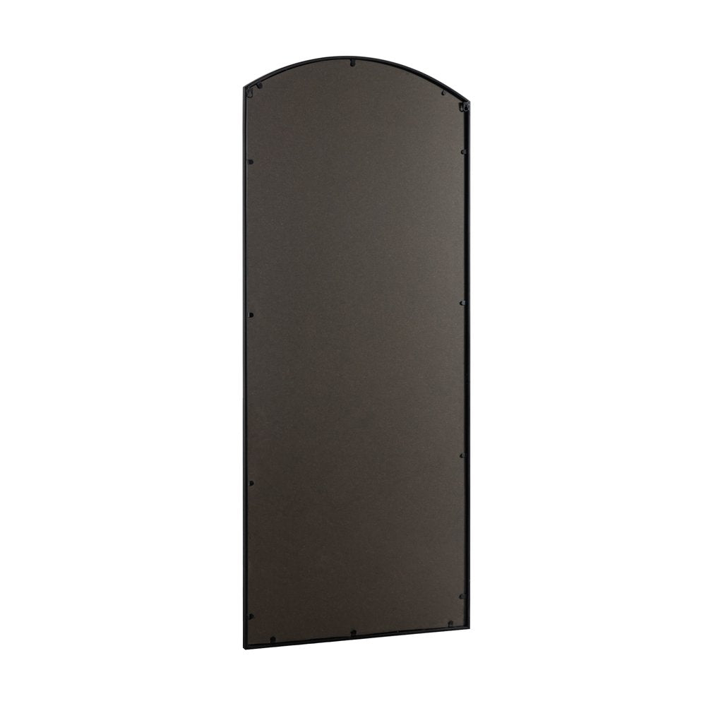 67" Black Metal Geometric Arch Wall Mounted Or Leaning Framed Full Length Mirror — view 2