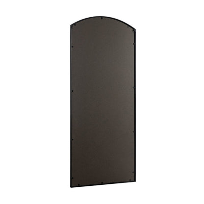 67" Black Metal Geometric Arch Wall Mounted Or Leaning Framed Full Length Mirror